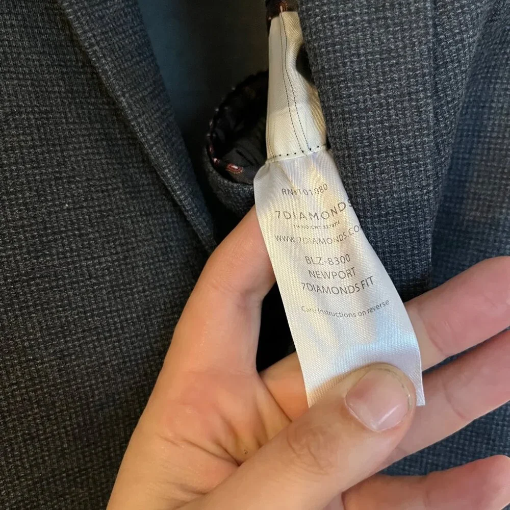 7 Diamonds Newport Blazer 2 Button Navy Mens Size XL - Picture 5 of 6